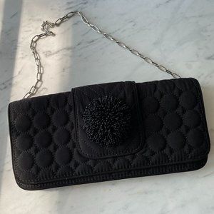 Vera Bradley Dazzle Clutch Purse Black Quilted Beaded